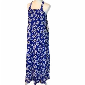 Who what wear blue & white floral sleeveless maxi